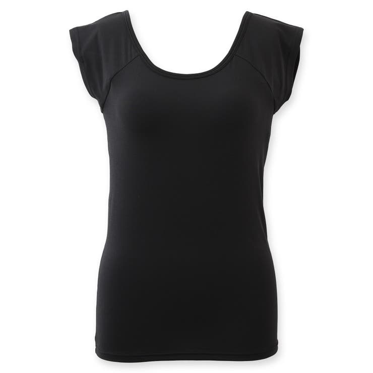 ブラック | 冷感＋多機能 ベーシックインナー「冷はだヴェール」脇汗パッド＆カップ付き、フレン… | fran de lingerie