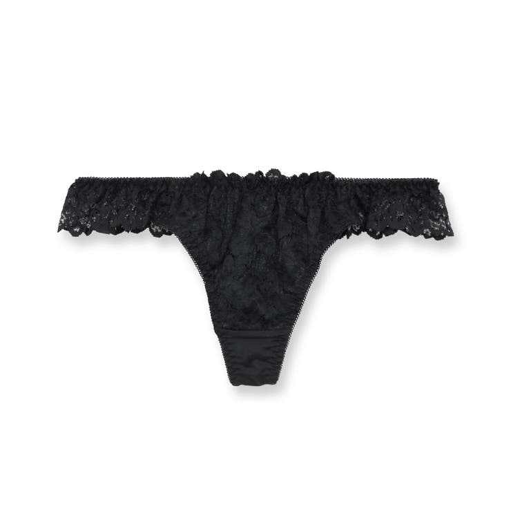ジェットブラック | LacyQueen レーシークィーン コーディネートTバック（タンガ） | fran de lingerie
