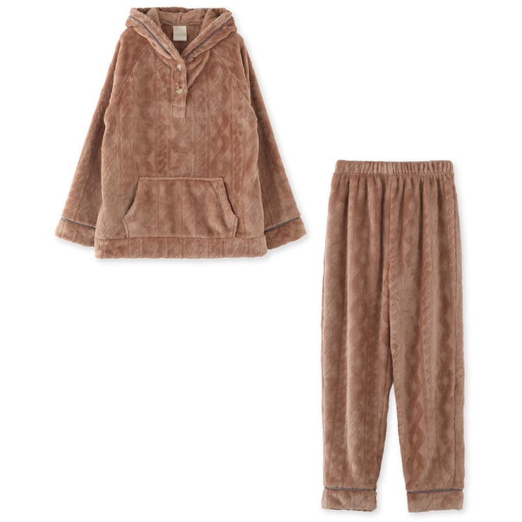 memory fleece メモリーフリースプルパーカー上下セット(アラン編み | fran de lingerie | 詳細画像6 