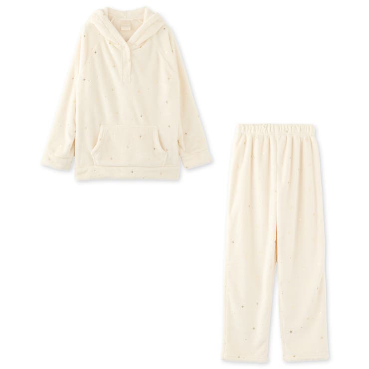 memory fleece メモリーフリースプルパーカー上下セット(アラン編み | fran de lingerie | 詳細画像11 