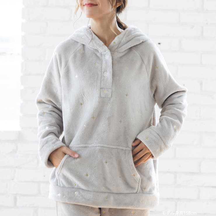 memory fleece メモリーフリースプルパーカー上下セット(アラン編み | fran de lingerie | 詳細画像15 