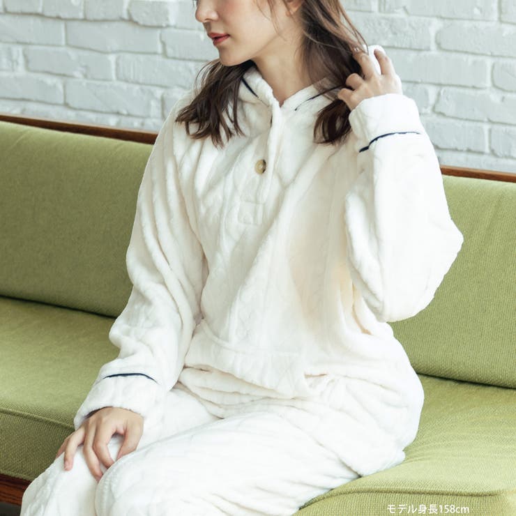 memory fleece メモリーフリースプルパーカー上下セット(アラン編み | fran de lingerie | 詳細画像24 