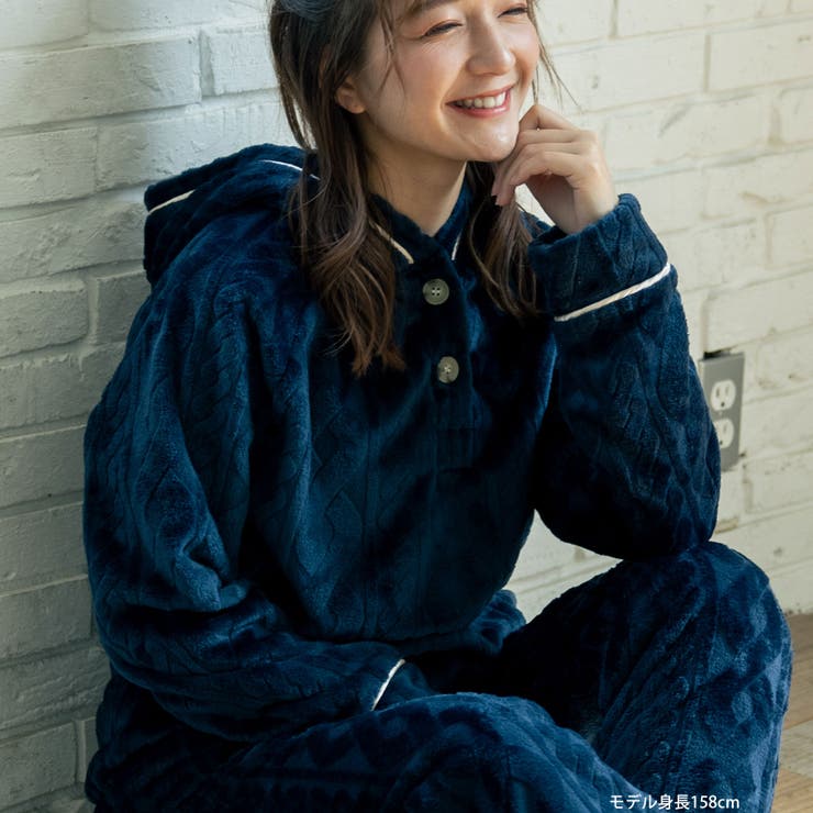 memory fleece メモリーフリースプルパーカー上下セット(アラン編み | fran de lingerie | 詳細画像26 