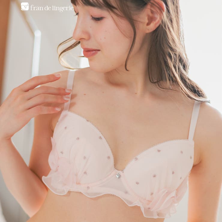 ライトピンク | とびきりキュートなハートドット自分らしいバストに 「ナチュラルデイリーブラ005… | fran de lingerie