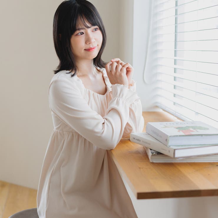 ナイトブラ付きルームウェアナイトブラ付き長袖ロングワンピース 「ルナイト | fran de lingerie | 詳細画像26 