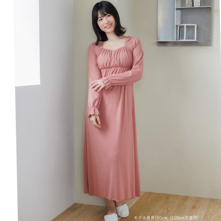 ナイトブラ付きルームウェアナイトブラ付き長袖ロングワンピース 「ルナイト | fran de lingerie | 詳細画像29 