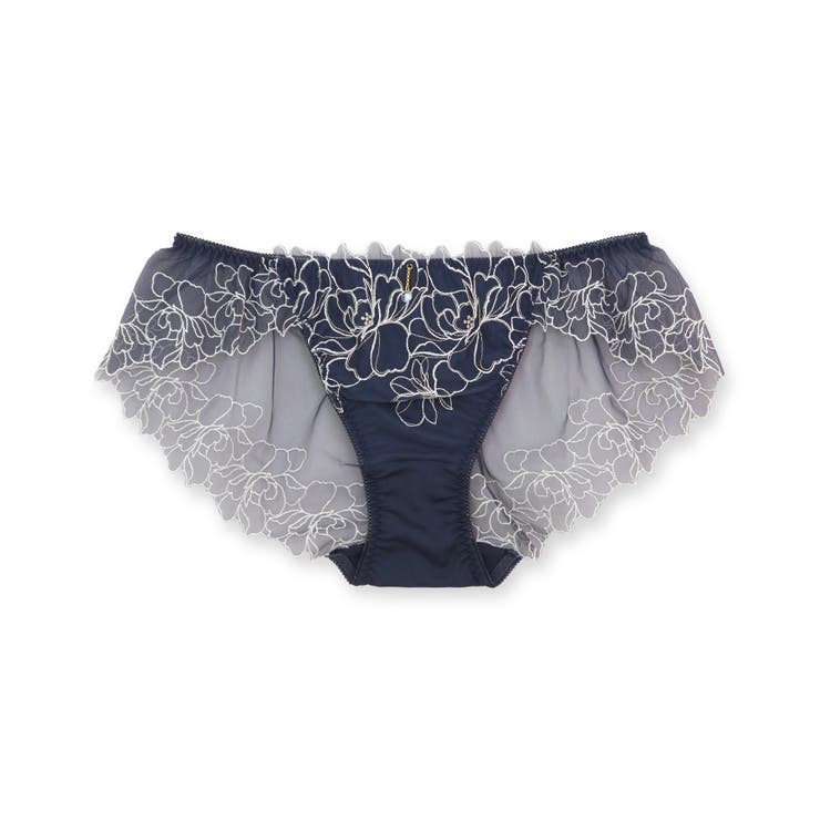 ネイビー | 品ありチュールフラワー可愛くて響かない 「ノーブルティアラブラ003 バックレー… | fran de lingerie