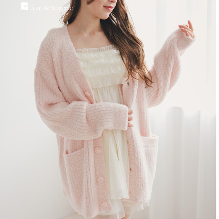 ピンク | ふわふわ＆さらさらの極上手触りユニセックスが嬉しい楽ちんニット 「パウダーもこ | fran de lingerie