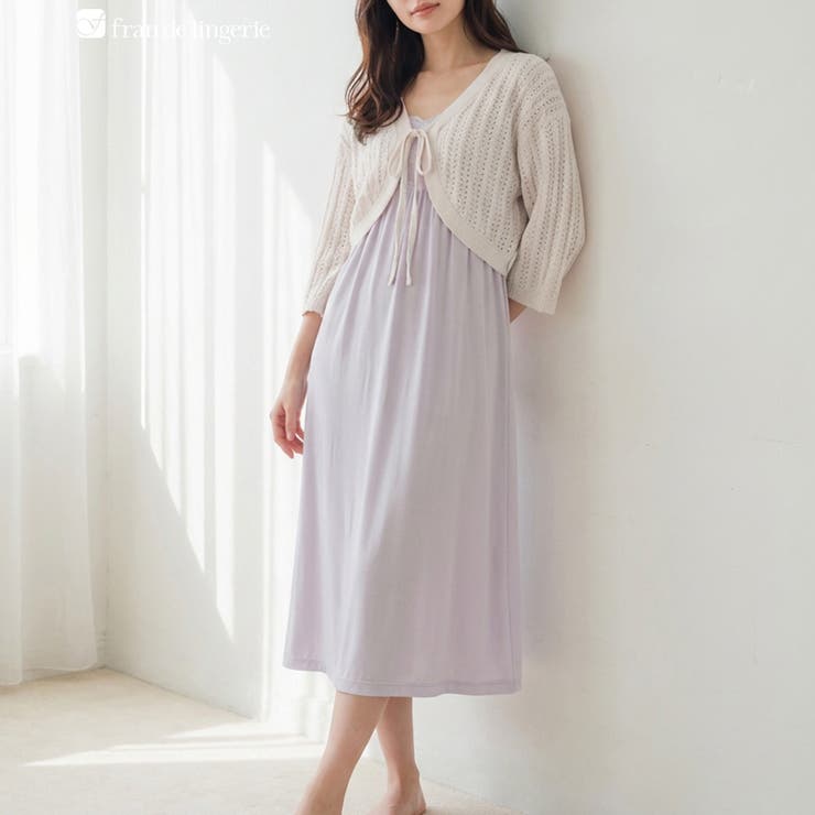 アイボリー | 軽くてあったか エアリーなモールニットふわふわのモールニットですが、エアリーな透… | fran de lingerie
