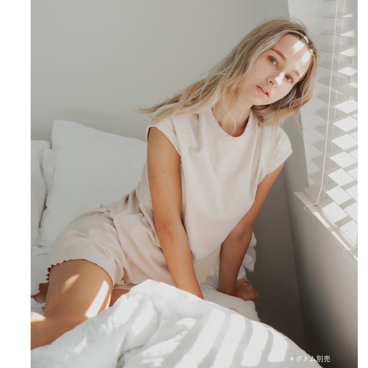 つるんと心地いいリラックスウェアシンプルプルオーバー 「プリティプル Tシャツ」 | fran de lingerie | 詳細画像7 