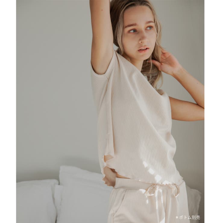 つるんと心地いいリラックスウェアシンプルプルオーバー 「プリティプル Tシャツ」 | fran de lingerie | 詳細画像9 