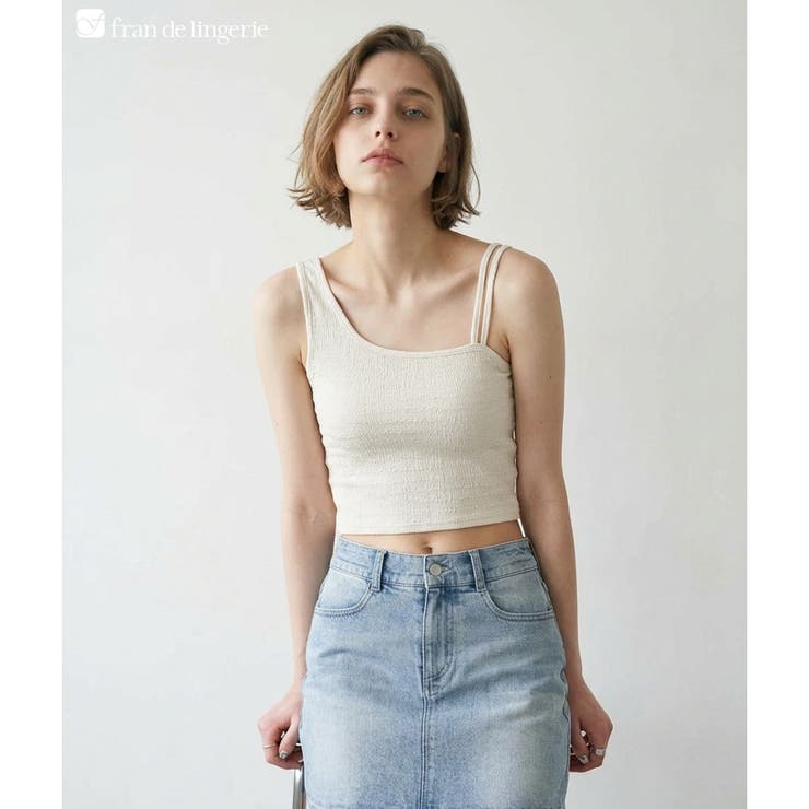 オフ3 | 選べるデザイン カップ付きクロップドキャミ 「プリティプル | fran de lingerie