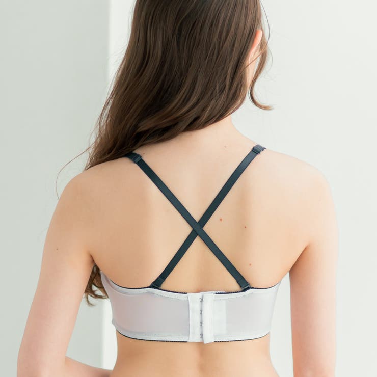 チューブブラ、2WAYストラップ 刺繍で描くリッチなマドラスチェック「スフレフィ… | fran de lingerie | 詳細画像22 