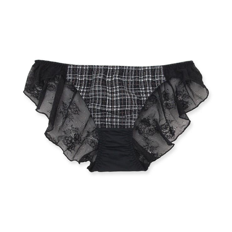 刺繍で描くリッチなマドラスチェックデザイン「スフレフィット002」バックレースシ… | fran de lingerie | 詳細画像2 