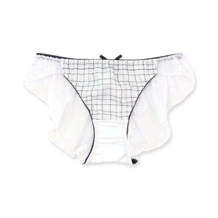 刺繍で描くリッチなマドラスチェックデザイン「スフレフィット002」バックレースシ… | fran de lingerie | 詳細画像3 