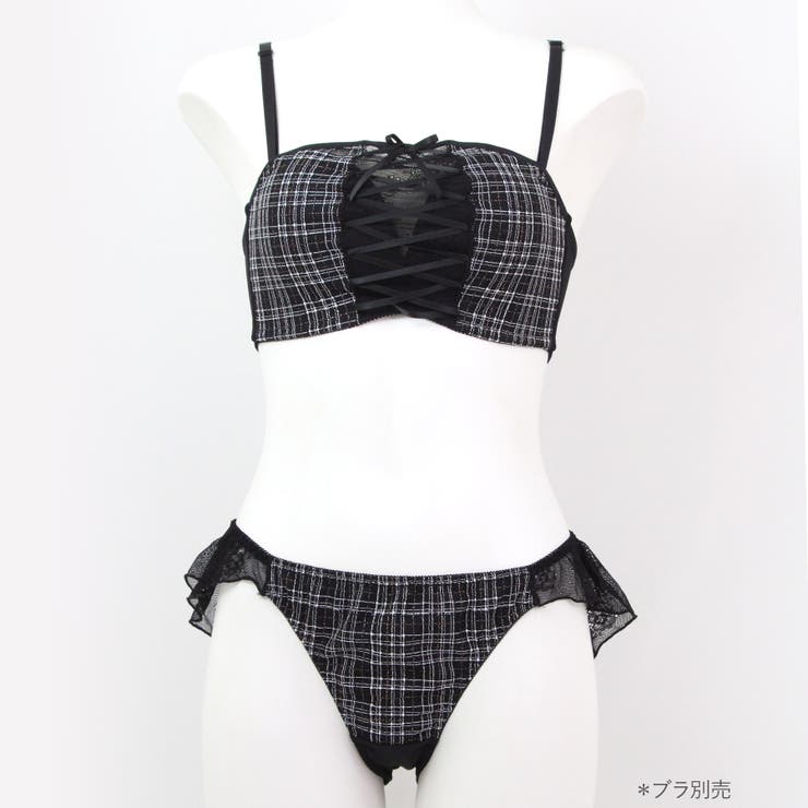 刺繍で描くリッチなマドラスチェックデザイン「スフレフィット002」バックレースシ… | fran de lingerie | 詳細画像15 