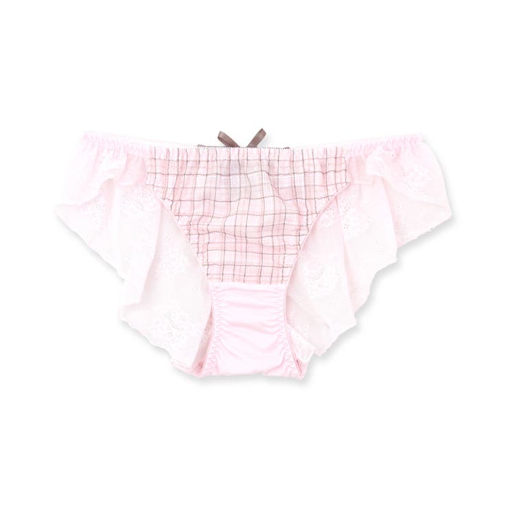 ピンク | 刺繍で描くリッチなマドラスチェックデザイン「スフレフィット002」バックレースシ… | fran de lingerie