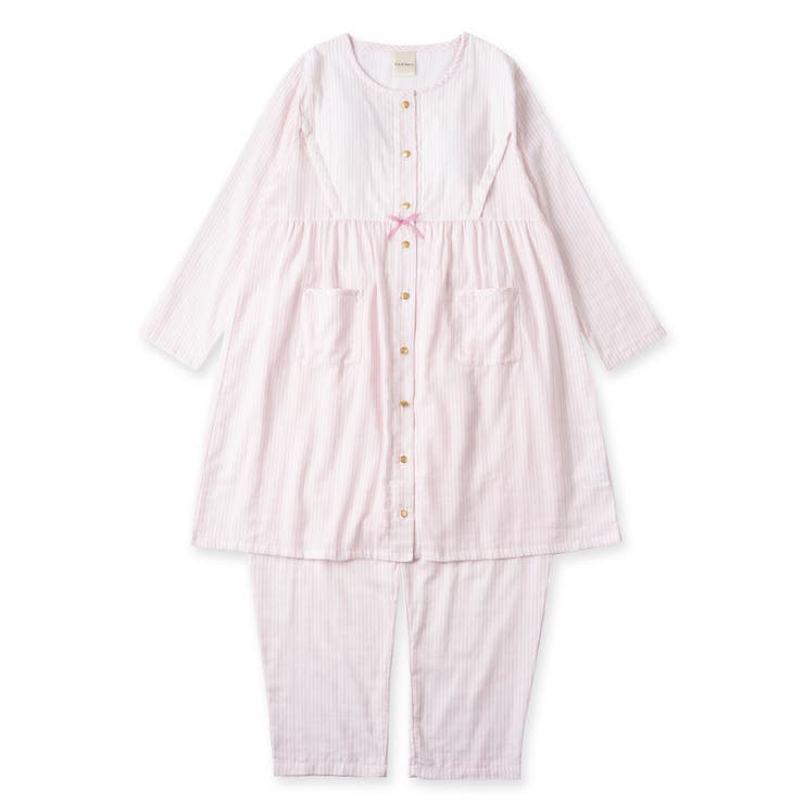 ピーチ | soft gauze clothマタニティチュニックセット長袖上下セット | fran de lingerie