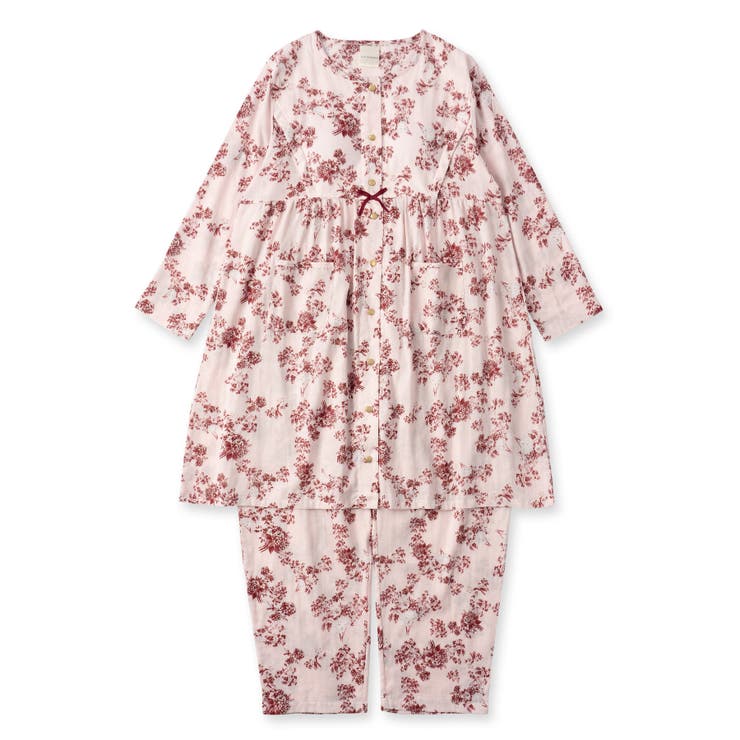 ピンク | soft gauze clothマタニティチュニックセット長袖上下セット | fran de lingerie