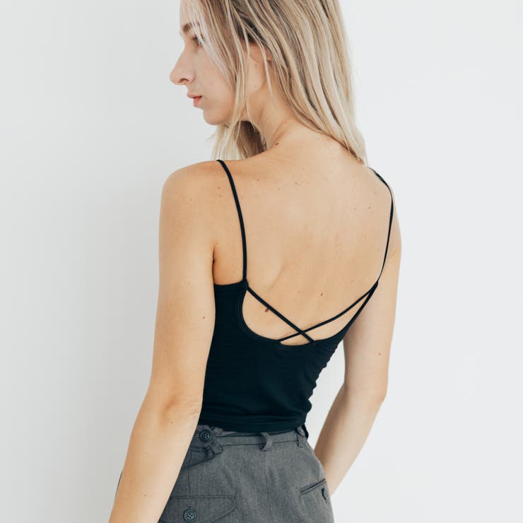 さらっと滑らかなシルキーリネンクロップド丈のパッド付きキャミ 「シルキーリネン … | fran de lingerie | 詳細画像9 