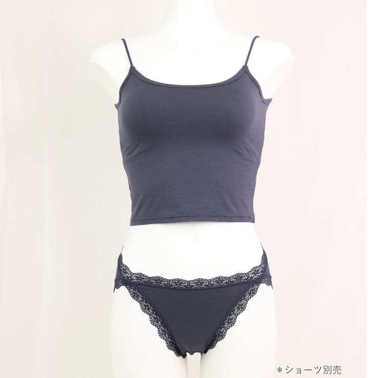 さらっと滑らかなシルキーリネンクロップド丈のパッド付きキャミ 「シルキーリネン … | fran de lingerie | 詳細画像16 
