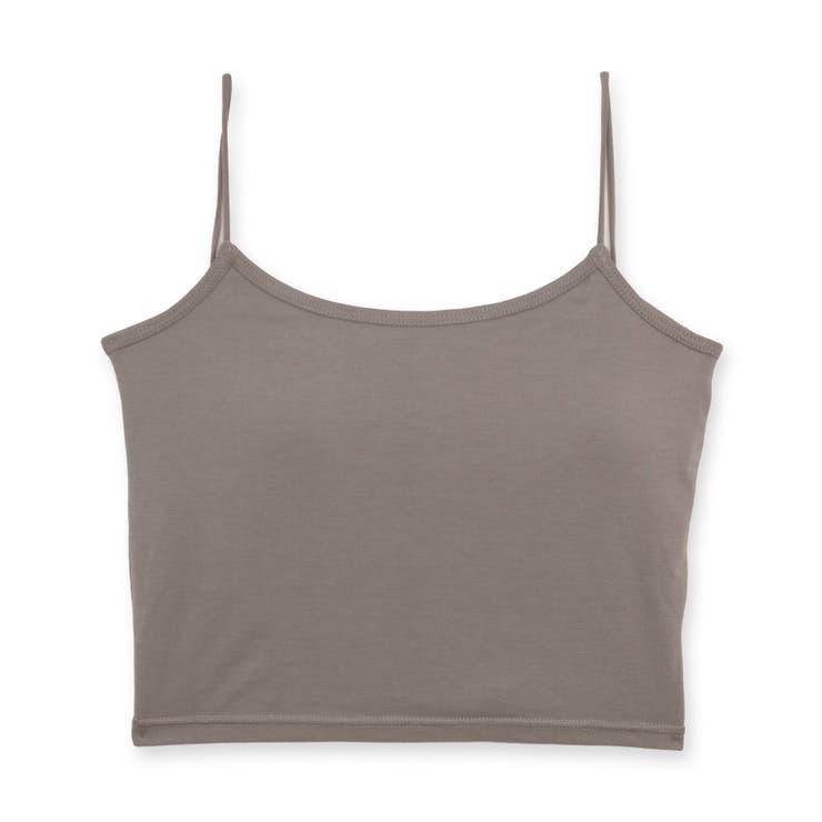 グレージュ | さらっと滑らかなシルキーリネンクロップド丈のパッド付きキャミ 「シルキーリネン … | fran de lingerie