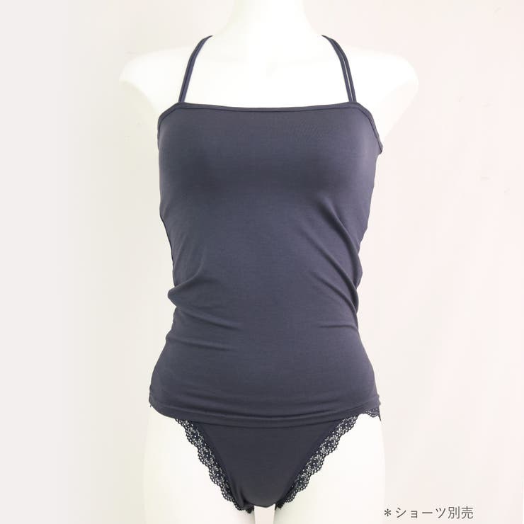 さらっと滑らかなシルキーリネンシンプルデザインのパッド付きキャミ 「シルキーリネ… | fran de lingerie | 詳細画像9 