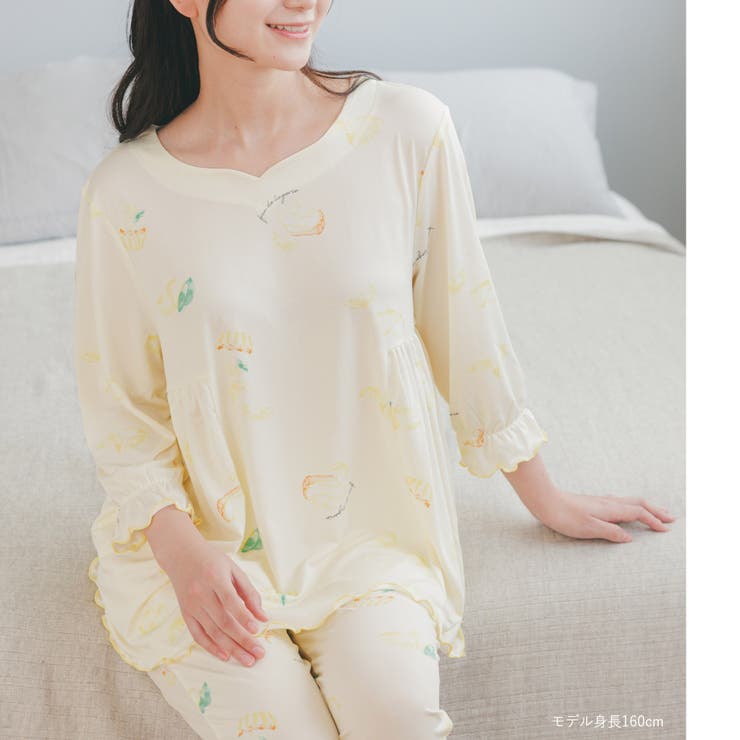 ≪tororelax とろリラ≫ 七分袖プルオーバー&テーパードパンツ | fran de lingerie | 詳細画像9