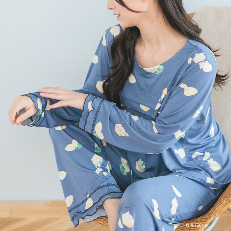 ≪tororelax とろリラ≫ 胸元タック長袖プルオーバー＆リラックスロングパ… | fran de lingerie | 詳細画像7 