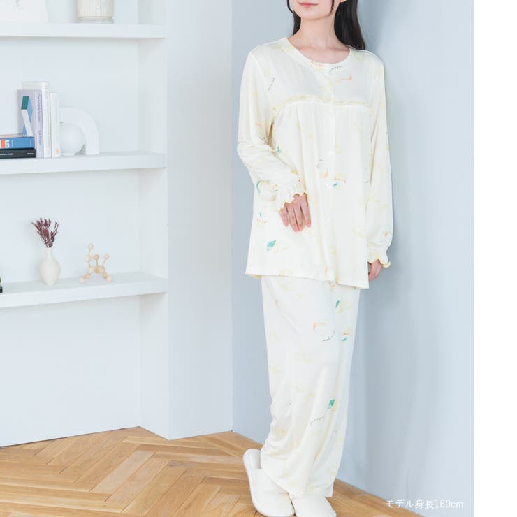 ≪tororelax とろリラ≫ 前開き長袖シャツ＆イージーロングパンツ | fran de lingerie | 詳細画像10 