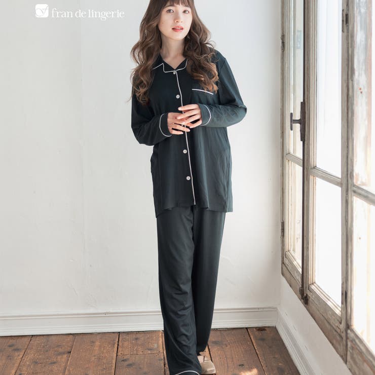 ブラック | tororelax とろリラベーシックなパジャマタイプ 「とろリラ | fran de lingerie