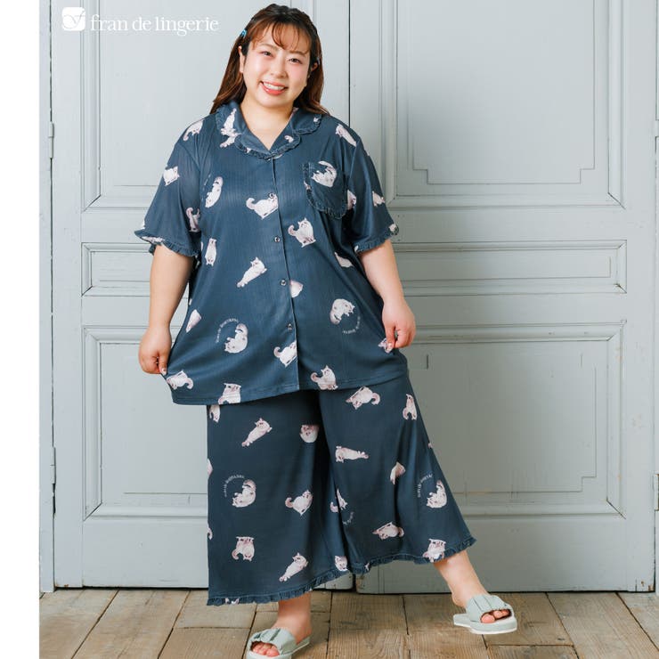 ダークグレー | 餅田コシヒカリ×フランデランジェリーのとびきりキュートなリラックスパジャマ選べる… | fran de lingerie