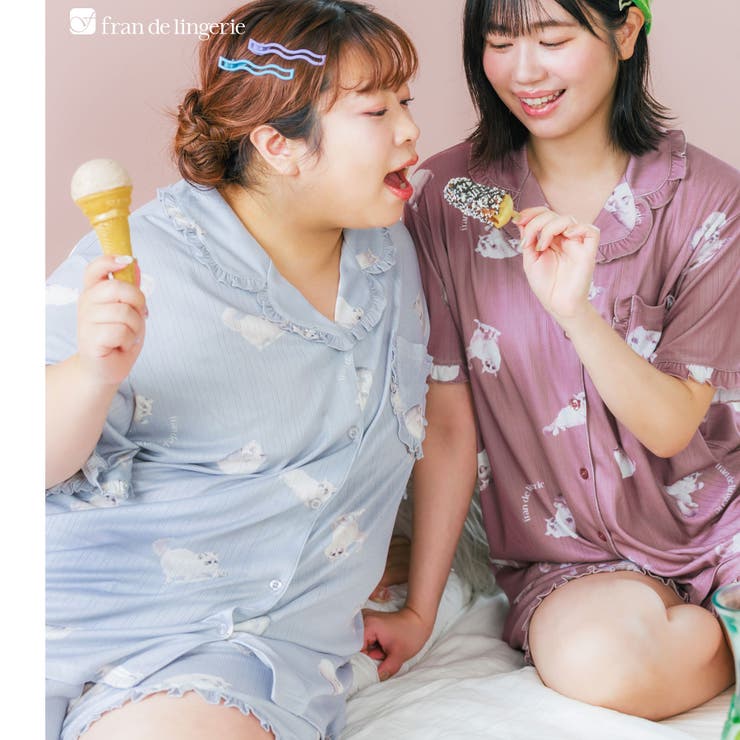 ライトグレー1 | 餅田コシヒカリ×フランデランジェリーのとびきりキュートなリラックスパジャマ選べる… | fran de lingerie