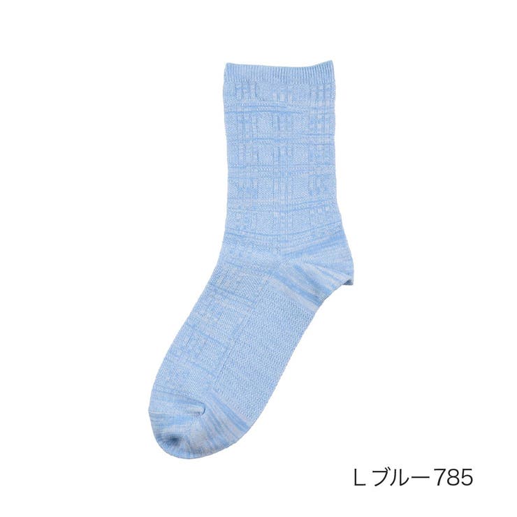 Ｌブルー785 | FUKURASHI(ふくらし) 靴下 チェック柄 | 福助オンラインストア
