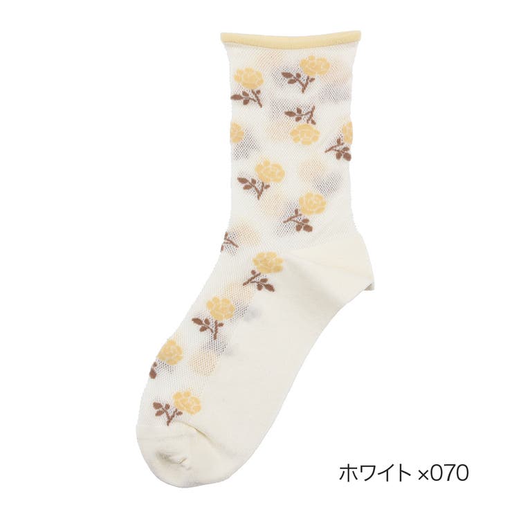 ホワイト×070 | 満足(マンゾク) ひんやり冷感シルク 靴下 | 福助オンラインストア