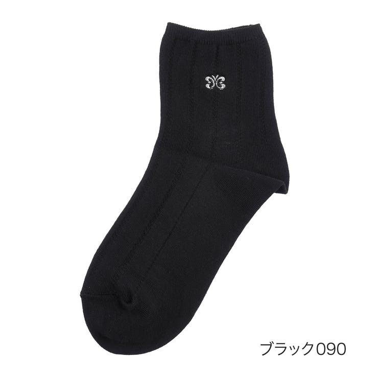 ブラック090 | HANAEMORI(ハナエモリ) 靴下 バタフライ | 福助オンラインストア