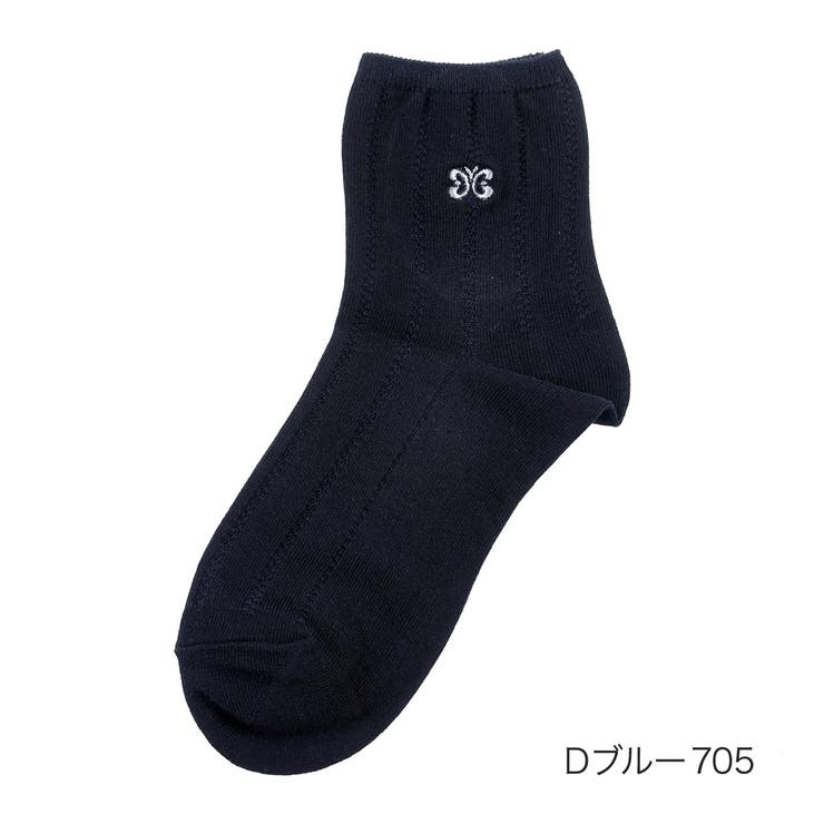 Ｄブルー705 | HANAEMORI(ハナエモリ) 靴下 バタフライ | 福助オンラインストア