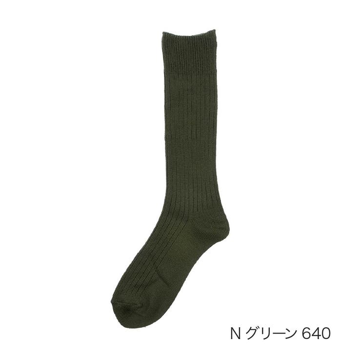 Ｎグリーン640 | fukuske 靴下 無地 リブ ハイソックス (3363-474) | 福助オンラインストア