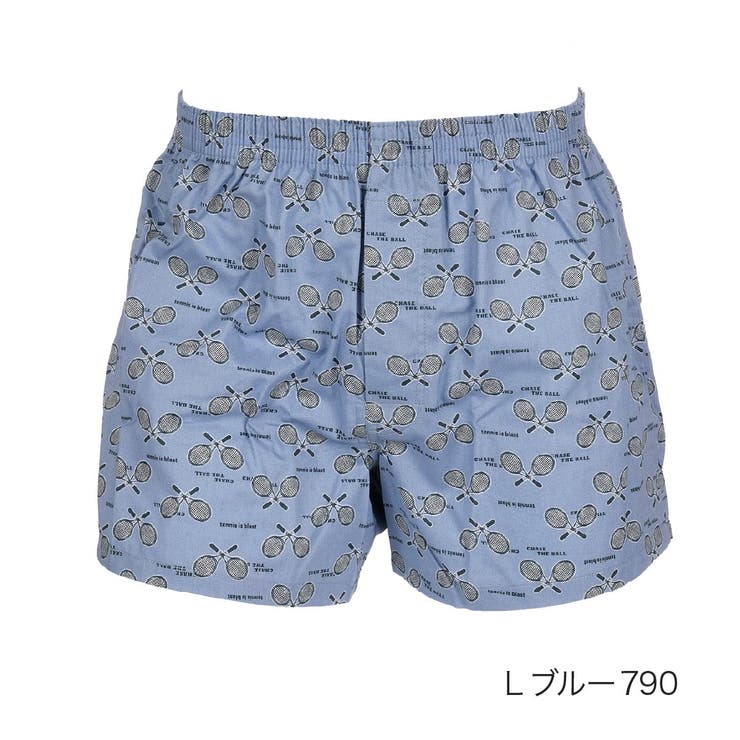 Ｌブルー790 | LIDEE(リディー) トランクス テニス柄 綿100％ (453P2031) | 福助オンラインストア