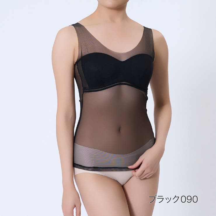 ブラック090 | fukuske FUN(フクスケファン) 美カップ付きタンクトップ | 福助オンラインストア