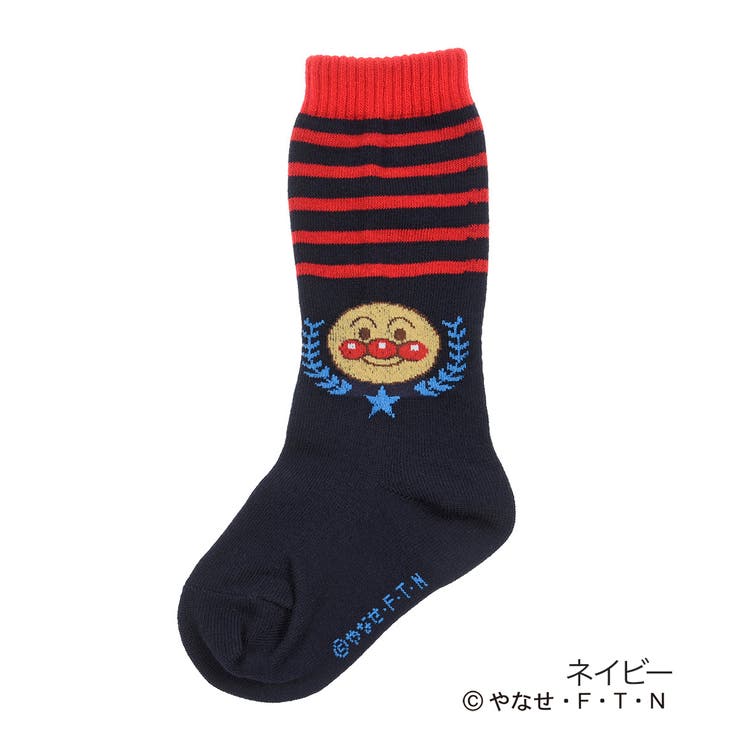 靴下 キッズ アンパンマン ボーダー柄 ハイソックス 587 2142 品番 Fksu 福助オンラインストア Kids フクスケ の キッズファッション通販 Shoplist ショップリスト