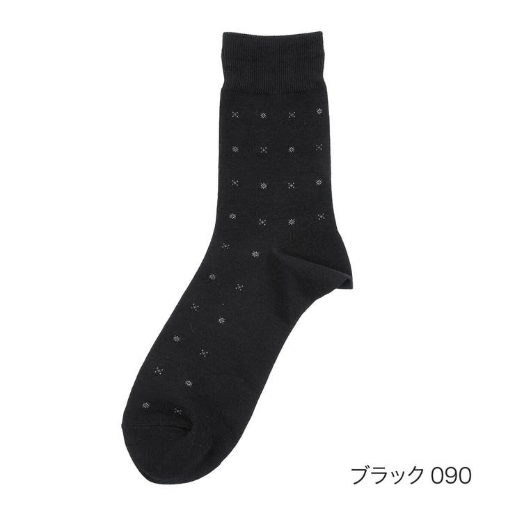 ブラック090 | 満足 靴下 小紋柄 | 福助オンラインストア