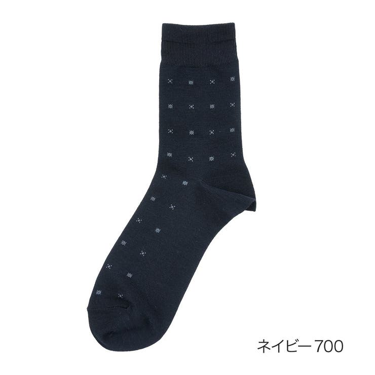 ネイビー700 | 満足 靴下 小紋柄 | 福助オンラインストア