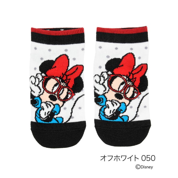 オフホワイト050 | ディズニー 靴下 ミッキー ミニー スニーカー丈 (300-25Y6) | 福助オンラインストア