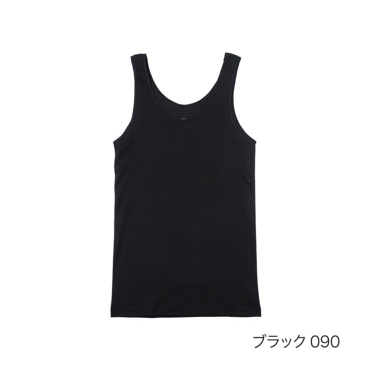 ブラック090 | 満足(マンゾク) タンクトップ 無地 | 福助オンラインストア