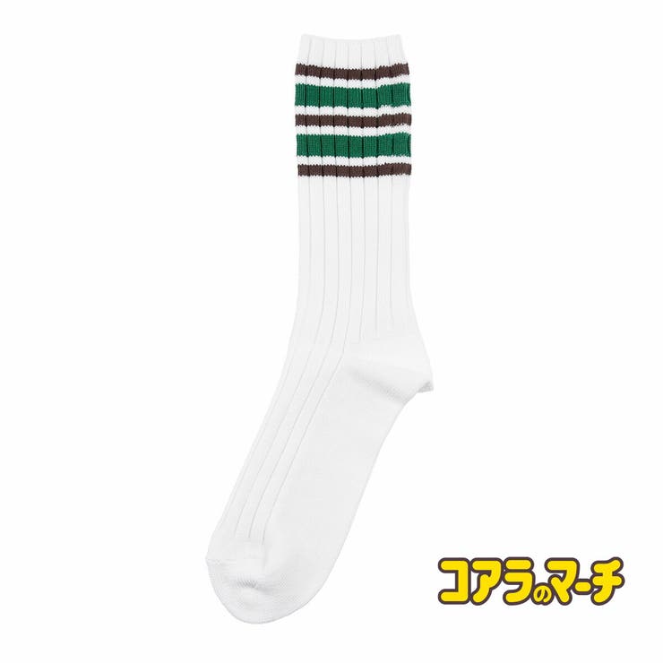 コアラのマーチ 靴下 ボーダー リブ クルー丈 (2F101) | 福助オンラインストア | 詳細画像1 