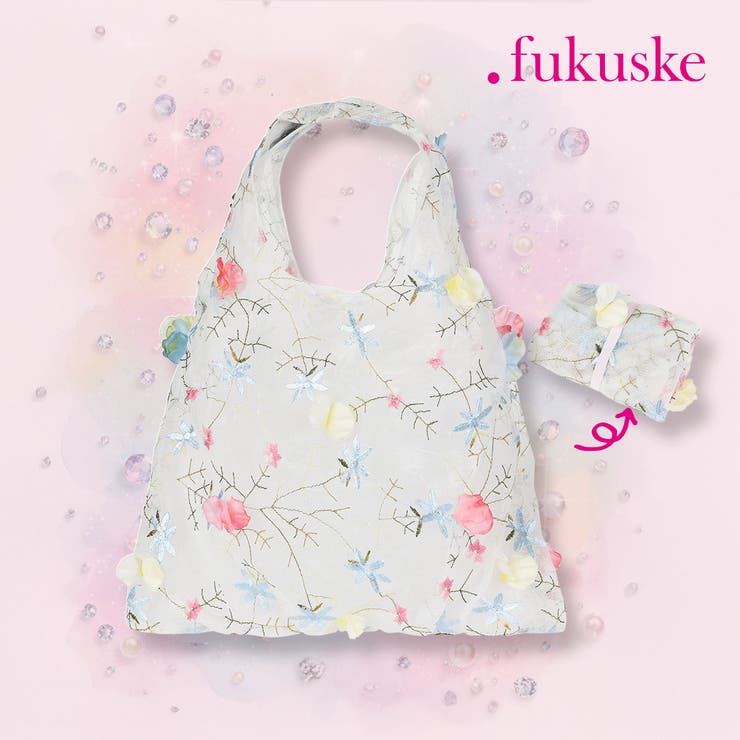 fukuske(ドットフクスケ) バッグ 3Dフラワー柄 | 福助オンラインストア | 詳細画像1 