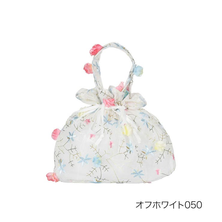 オフホワイト050 | fukuske(ドットフクスケ) バッグ 3Dフラワー柄 | 福助オンラインストア