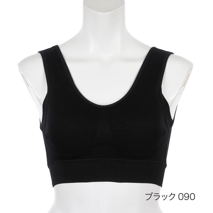 ブラック090 | LIDEE(リディー) 成型ハーフトップ 無地 | 福助オンラインストア
