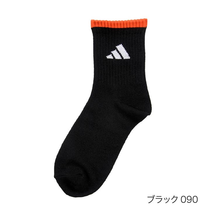 ブラック090 | アディダス 靴下 無地 ワンポイント カジュアル丈 (123-25Z5) | 福助オンラインストア